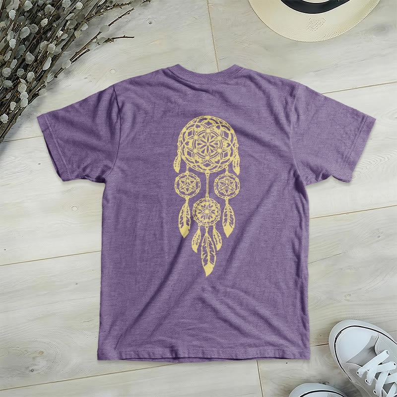 Olivenorma Flower Of Life Ward Off Evil Dreamcatcher Printed Geometry V-Neck T-Shirt - image 2