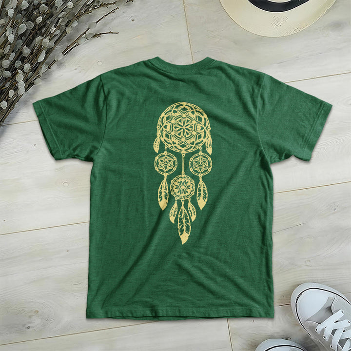 Olivenorma Flower Of Life Ward Off Evil Dreamcatcher Printed Geometry V-Neck T-Shirt - image 20