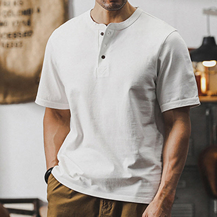 Olivenorma Vintage Mens Crew Neck Loose Fit Heavy Cotton Summer Autumn Shirts - image 9
