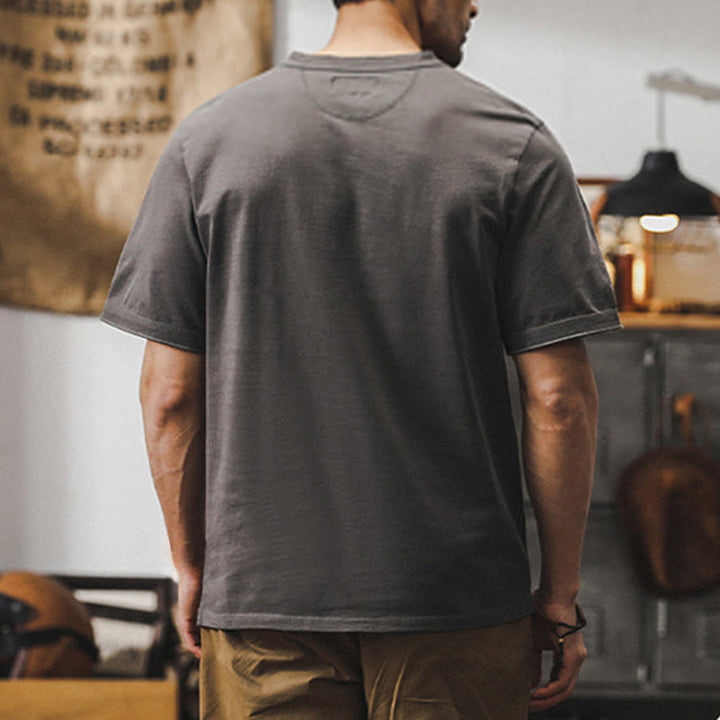 Olivenorma Vintage Mens Crew Neck Loose Fit Heavy Cotton Summer Autumn Shirts - image 16