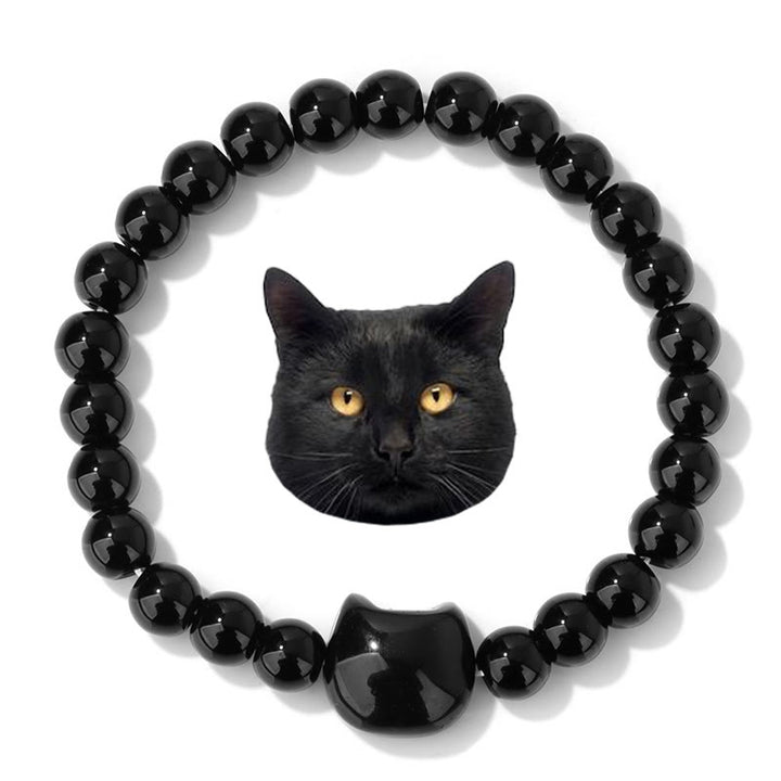 Olivenorma Mystic Meow Charm Crystal Bracelet - Obsidian - image 5