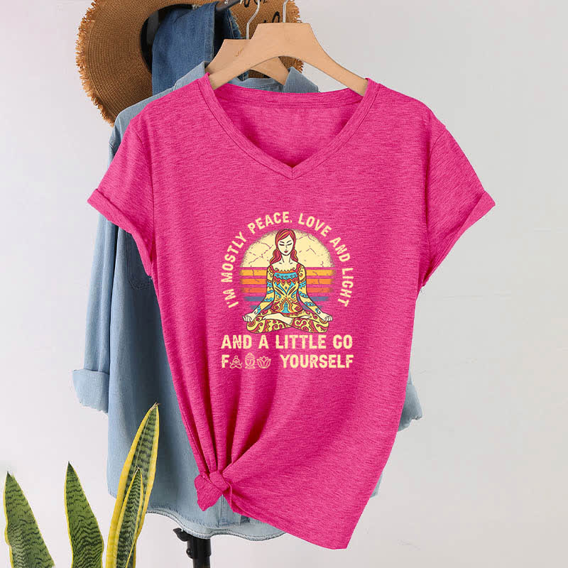 Olivenorma "I'm Mostly Peace, Love and Light" Yoga T-Shirt - image 29
