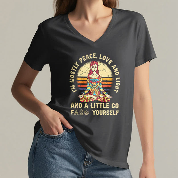 Olivenorma "I'm Mostly Peace, Love and Light" Yoga T-Shirt - image 16