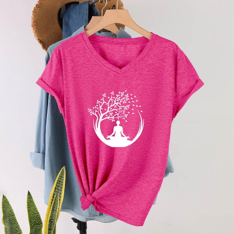 Olivenorma Yoga Meditation Pilates Namaste V-Neck T-Shirt - image 20