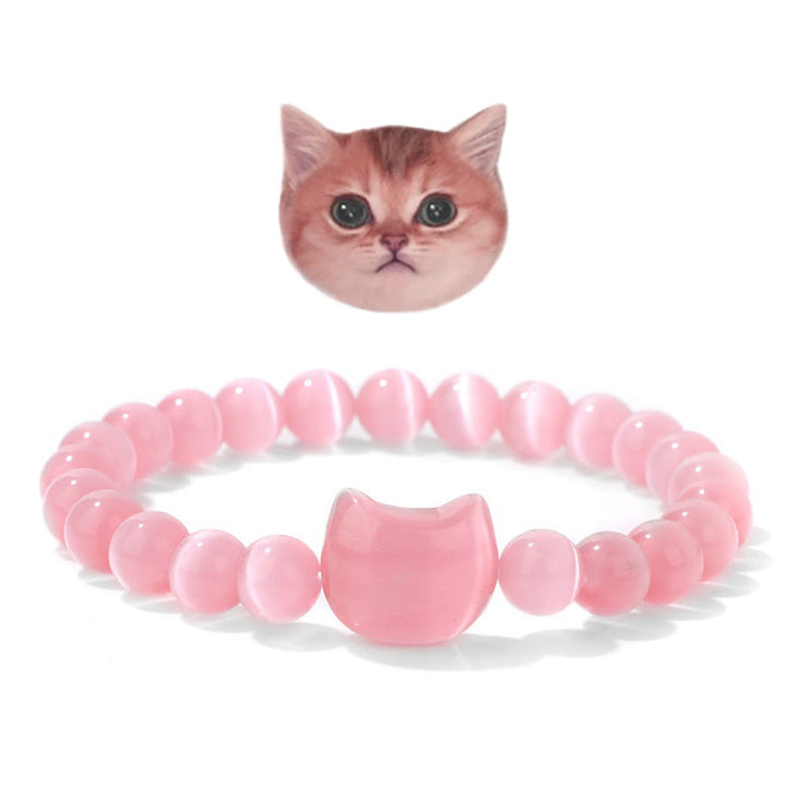 Olivenorma Mystic Meow Charm Crystal Bracelet - Pink Cat's Eye Stone - image 10