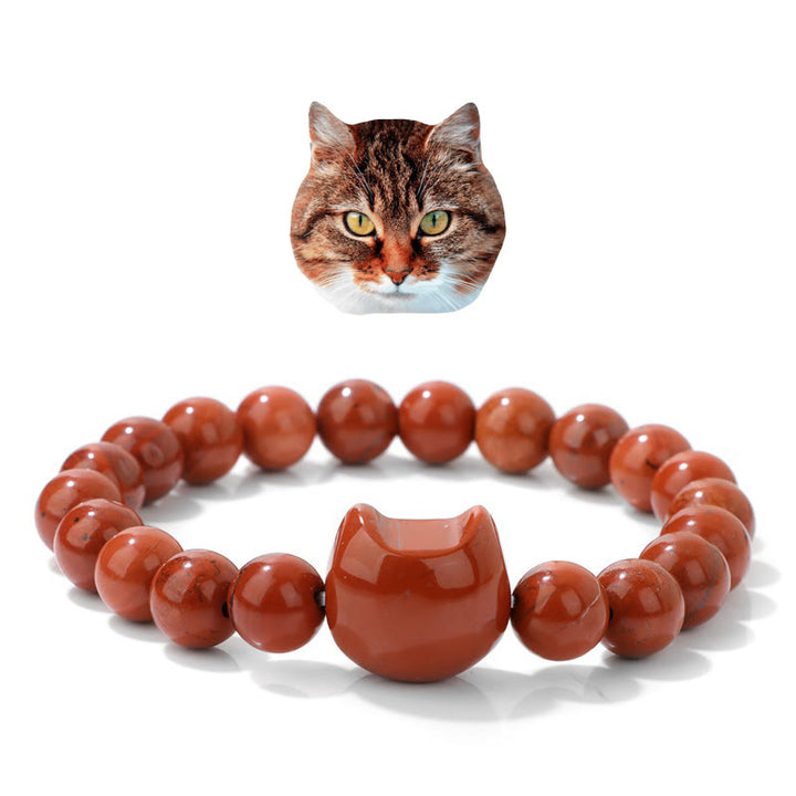 Olivenorma Mystic Meow Charm Crystal Bracelet - Red Jasper - image 13
