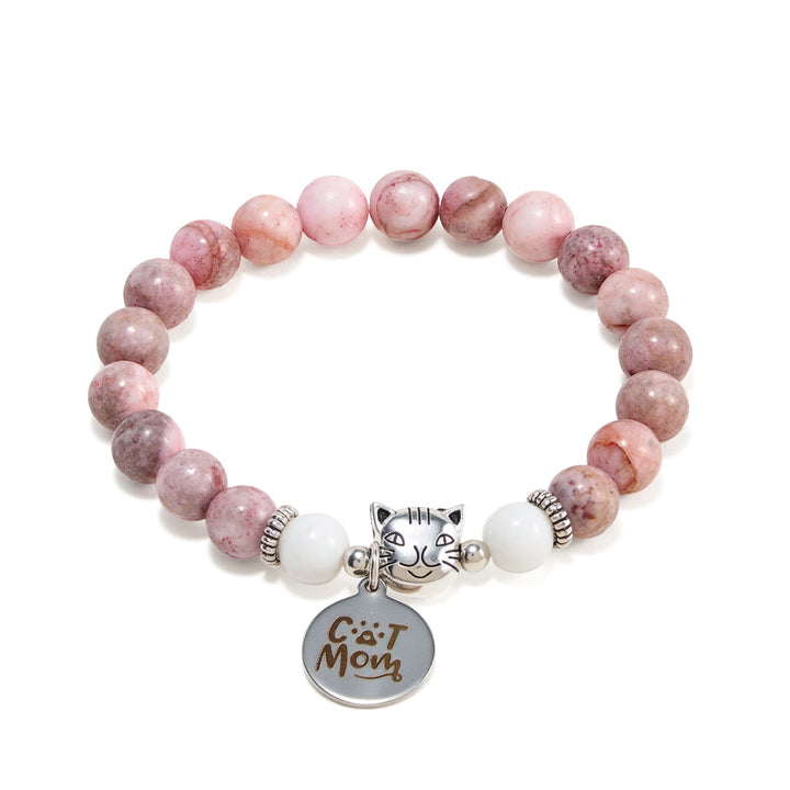 Olivenorma Proud Cat Mom Handmade Cat Lover Crystal Bracelet - image 4