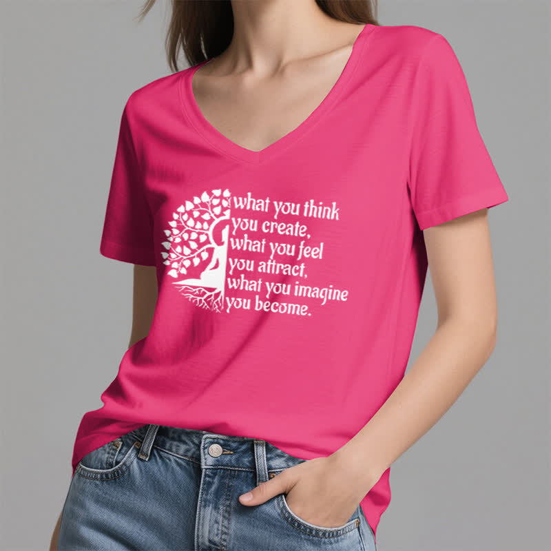 Olivenorma "What You Think You Create" V-Neck T-Shirt - image 19