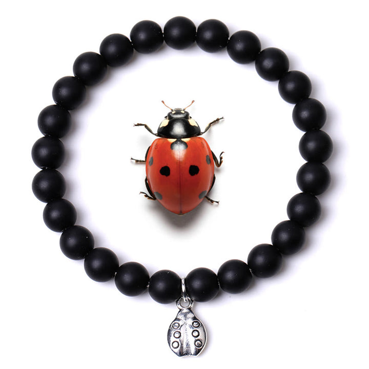 Olivenorma Lucky 7 Ladybug Charm Gemstone Bracelet - Black Onyx - image 39