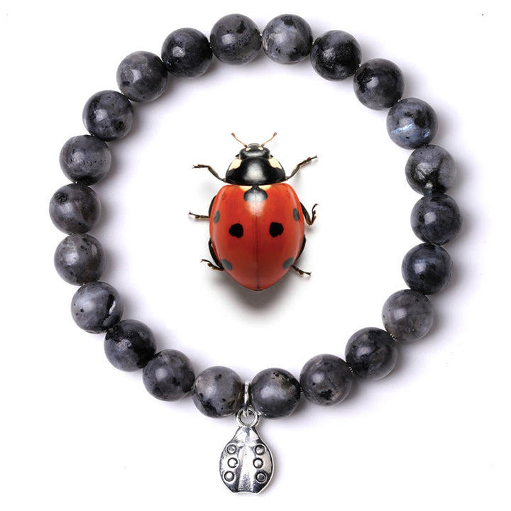 Olivenorma Lucky 7 Ladybug Charm Gemstone Bracelet - Labradorite - image 35