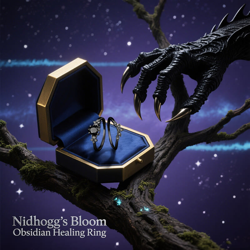 Olivenorma Nidhogg's Bloom Obsidian Healing Ring - image 2
