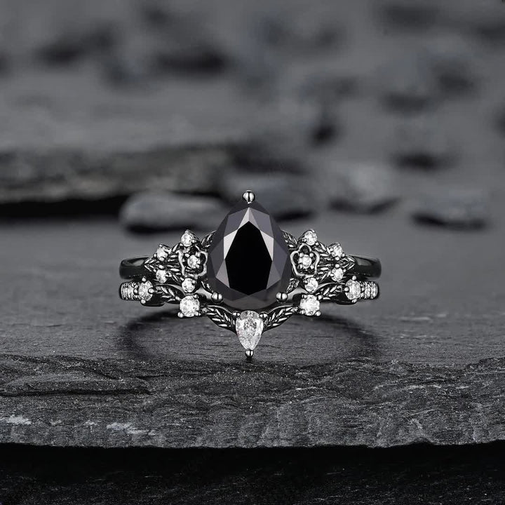 Olivenorma The Guardian's Crown Garnet & Obsidian Ring - image 16