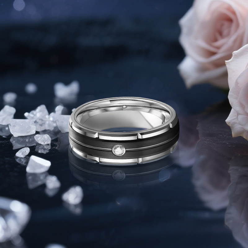 Olivenorma Orion Void Black Moissanite Couple Ring - image 5