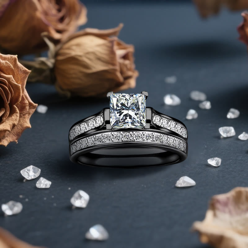 Olivenorma Orion Void Black Moissanite Couple Ring - image 3