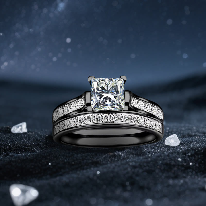 Olivenorma Orion Void Black Moissanite Couple Ring - Ring for Women - US 11 - image 2