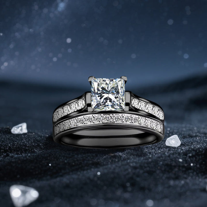 Olivenorma Orion Void Black Moissanite Couple Ring - Ring for Women - US 11 - image 2
