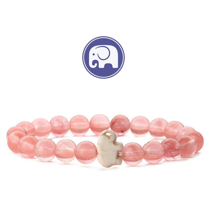 Olivenorma Elephant Wisdom Gemstone Bracelet - Rose Quartz - image 6