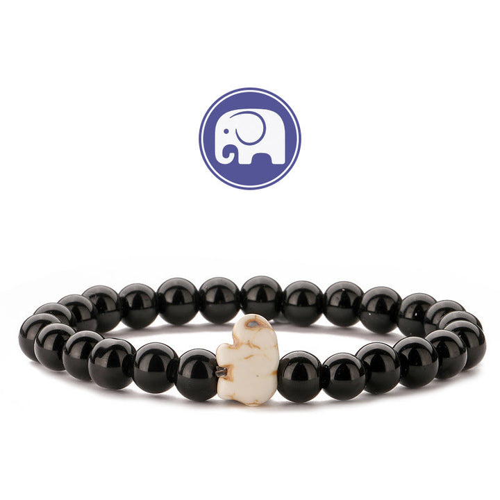 Olivenorma Elephant Wisdom Gemstone Bracelet - Obsidian - image 3
