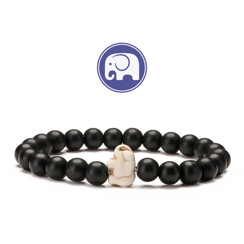 Olivenorma Elephant Wisdom Gemstone Bracelet - Black Onyx - image 2