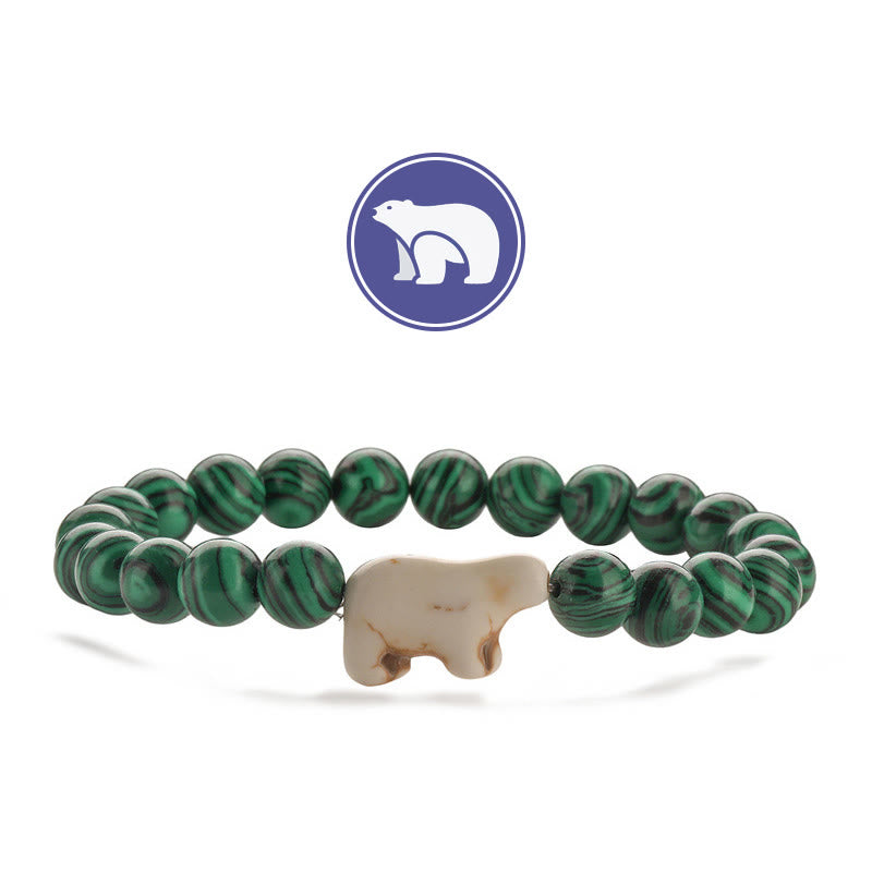 Olivenorma Polar Bear Gemstone Bracelet - Malachite - image 2