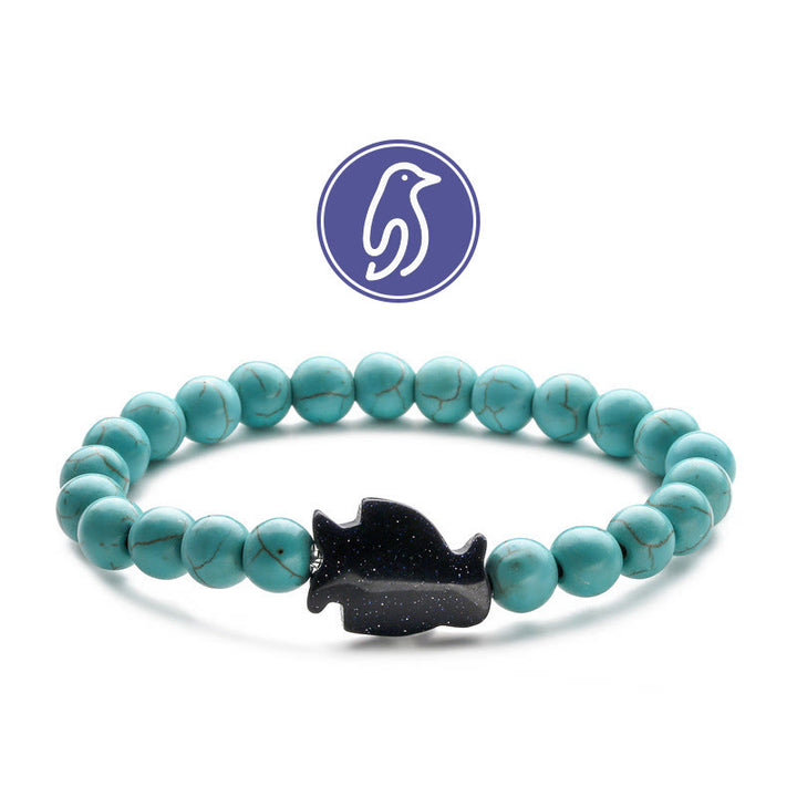 Olivenorma Penguin Guideline Gemstone Bracelet - Turquoise & Blue Sandstone - image 1