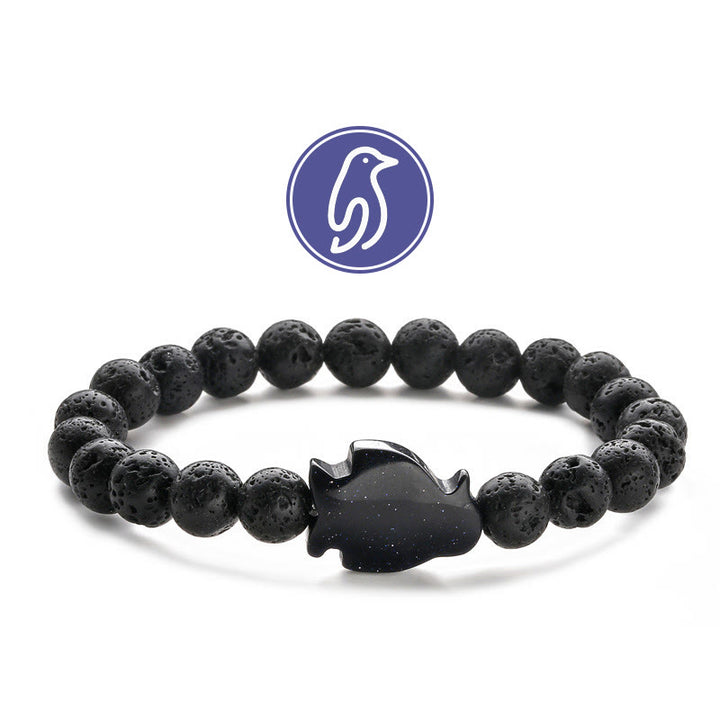 Olivenorma Penguin Guideline Gemstone Bracelet - Lava Stone & Blue Sandstone - image 10