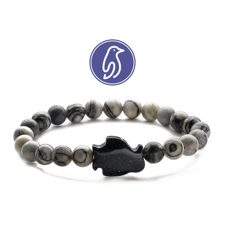 Olivenorma Penguin Guideline Gemstone Bracelet - Grey Jasper & Blue Sandstone - image 9