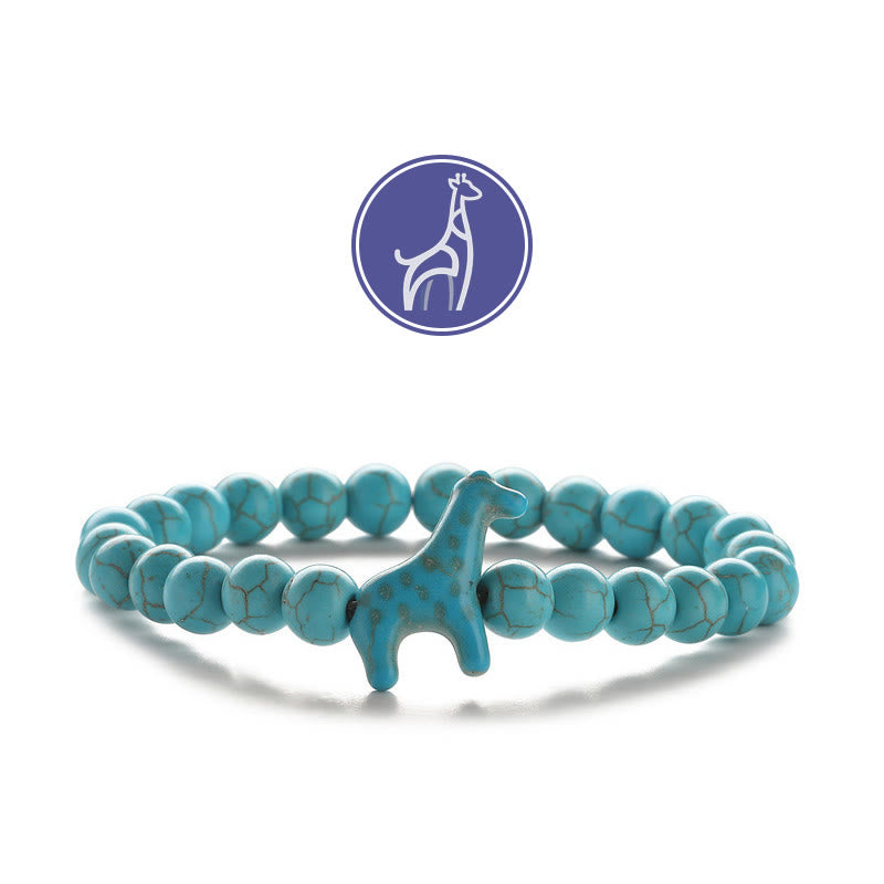 Olivenorma Giraffe Growth Gemstone Bracelet - Blue Giraffe - Turquoise - image 2