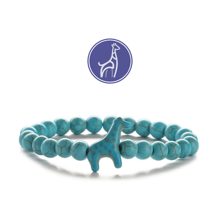 Olivenorma Giraffe Growth Gemstone Bracelet - Blue Giraffe - Turquoise - image 2