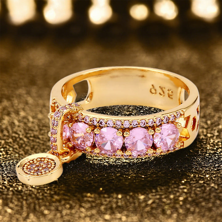 Olivenorma Hecate's Sigil Sparkling Zirconia Ring - Pink - US 13 - image 5