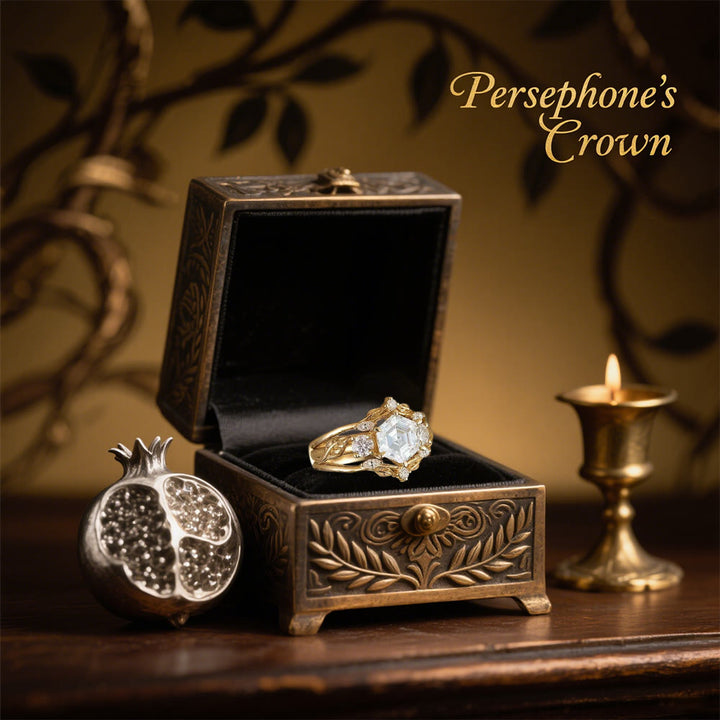 Olivenorma Persephone's Crown Hexagon Moissanite Ring - image 2