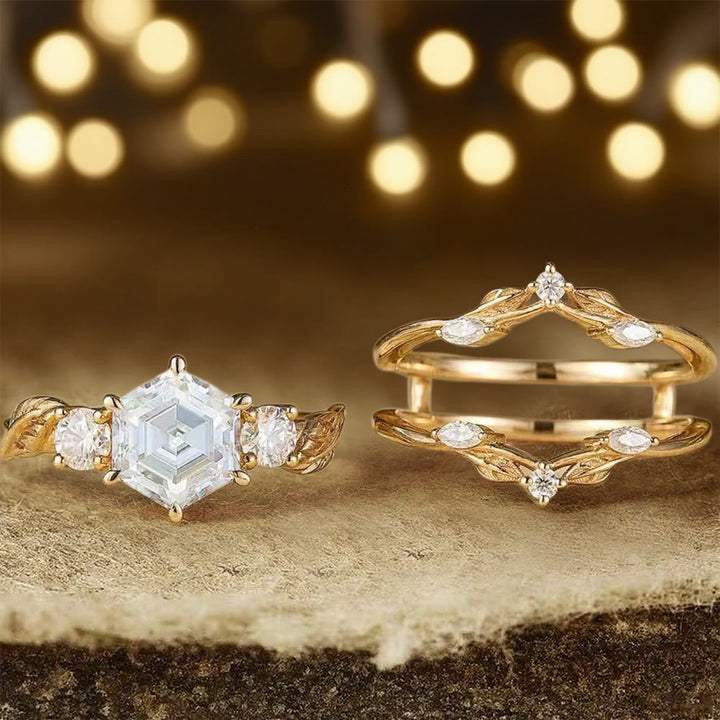 Olivenorma Persephone's Crown Hexagon Moissanite Ring - image 5