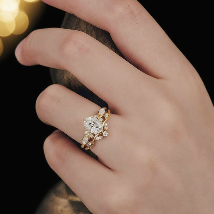 Olivenorma Aurora's Knot Oval Moissanite Ring - image 1
