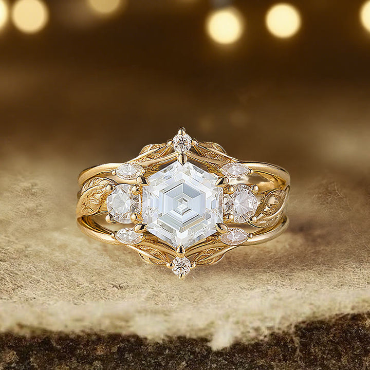 Olivenorma Persephone's Crown Hexagon Moissanite Ring - US 10 - image 0