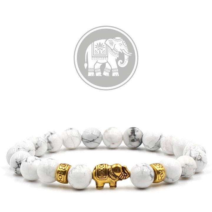 Olivenorma Auspicious Elephant Fortune Gemstone Bracelet - White Turquoise - image 5
