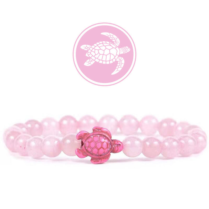 Olivenorma Turtle Blessing Amulet Gemstone Bracelet - Rose Quartz - image 5