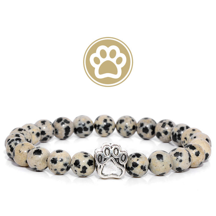 Olivenorma Furry Blessing Paw Gemstone Bracelet - Dalmatian Jasper - image 1