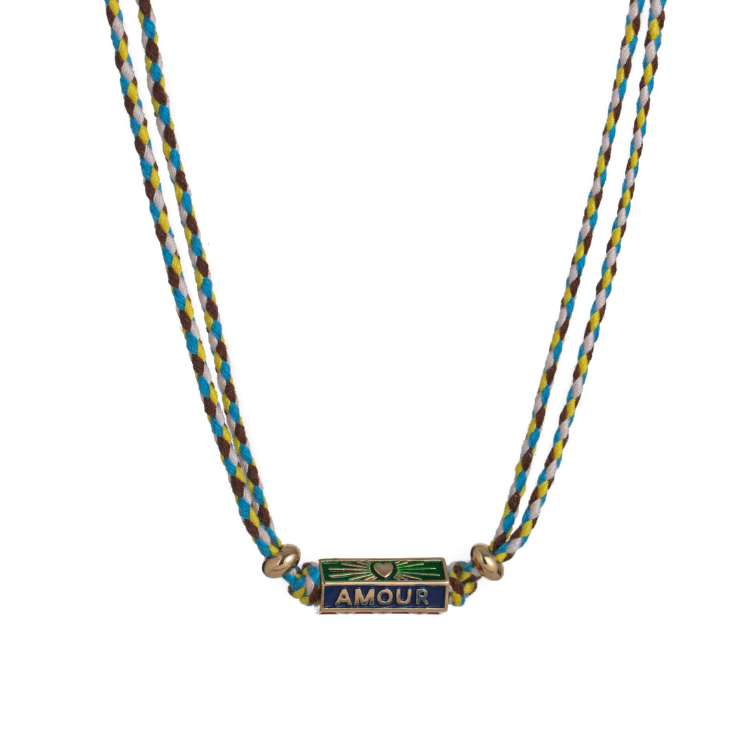 Olivenorma Tribal Tarot Featuring Letter Charm Braided Rope Necklace Bracelet - AMOUR - Necklace+Bracelet Set - image 7