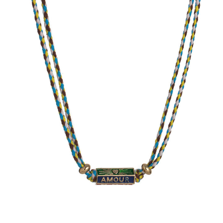 Olivenorma Tribal Tarot Featuring Letter Charm Braided Rope Necklace Bracelet - AMOUR - Necklace+Bracelet Set - image 7