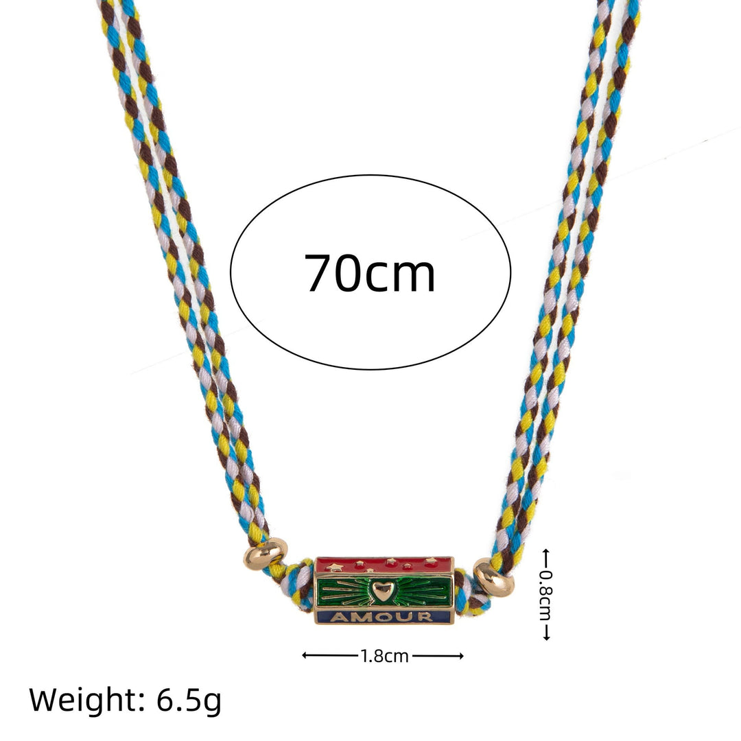 Olivenorma Tribal Tarot Featuring Letter Charm Braided Rope Necklace Bracelet - image 9