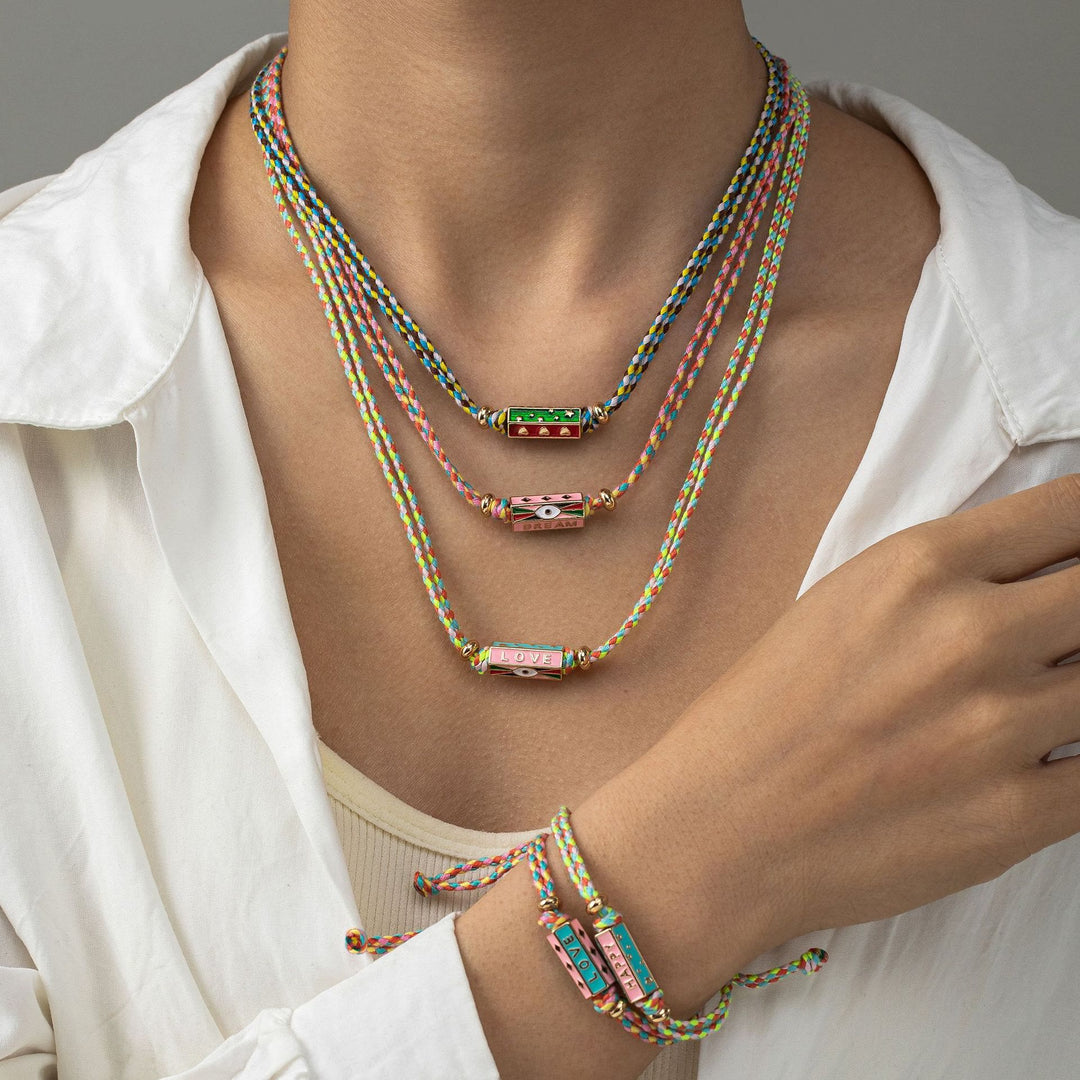 Olivenorma Tribal Tarot Featuring Letter Charm Braided Rope Necklace Bracelet - image 11