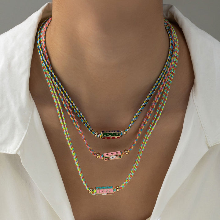 Olivenorma Tribal Tarot Featuring Letter Charm Braided Rope Necklace Bracelet - image 12