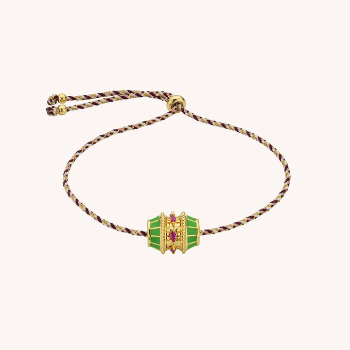 Olivenorma Lucky Charm Rotatable Bead Neckalce Braided Rope Bracelet - Green Charm Bracelet - image 5