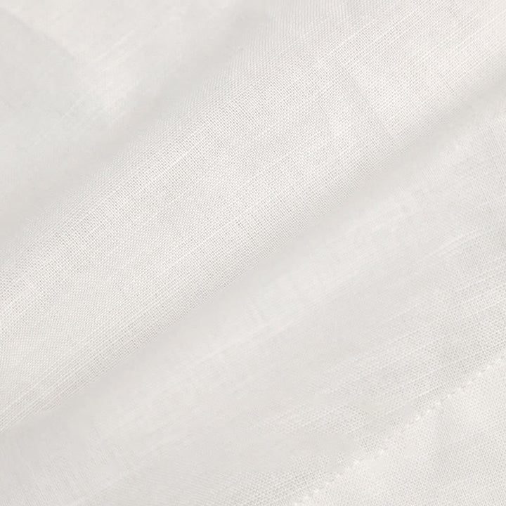 Olivenorma Solid White V-Neck Roll Up Sleeve Linen Blouse Women Shirt - image 11