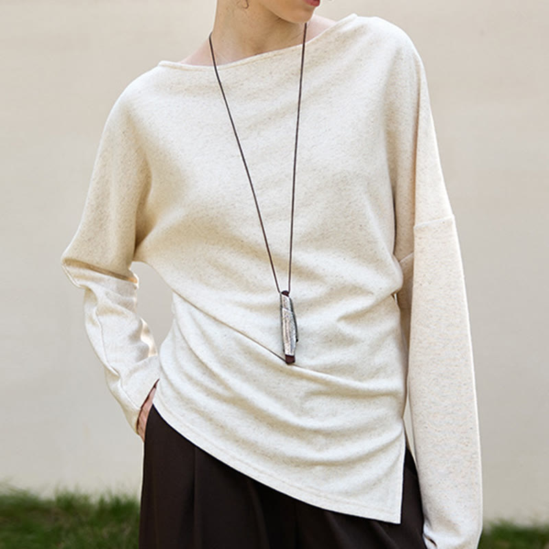 Olivenorma Designed Long Sleeve Cotton Linen Blouses Regular Fit Tops Sweatshirt - L - image 0