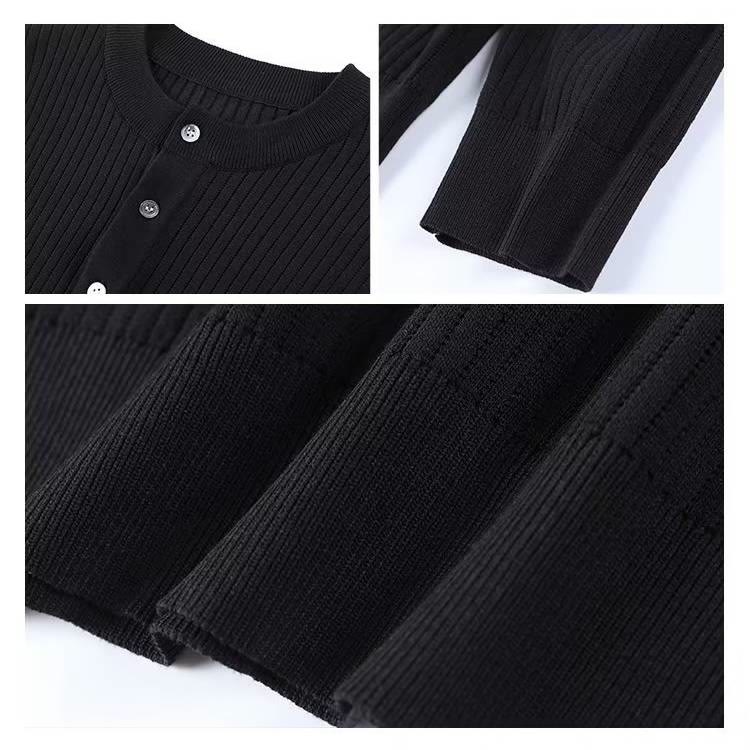 Olivenorma Mens Long Sleeve Business Tops Ribbed Knit Sweatshirt - image 6