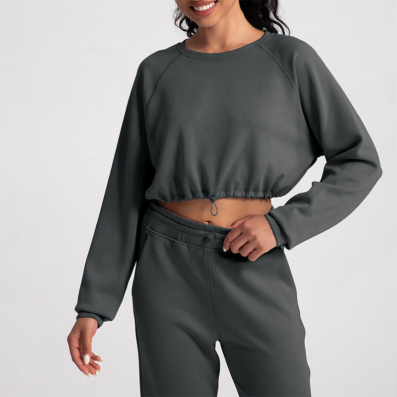 Olivenorma Soft Long Sleeve Crewneck Yoga Tops Workout Casual Pullover Sweatshirt - Gray - XL - image 14