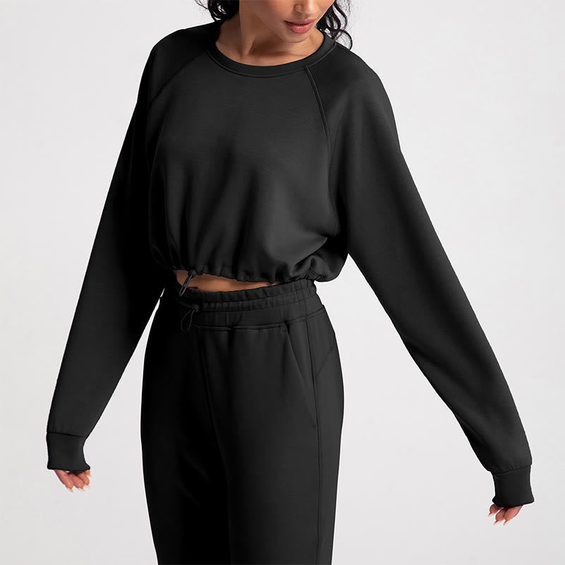 Olivenorma Soft Long Sleeve Crewneck Yoga Tops Workout Casual Pullover Sweatshirt - Black - XL - image 12