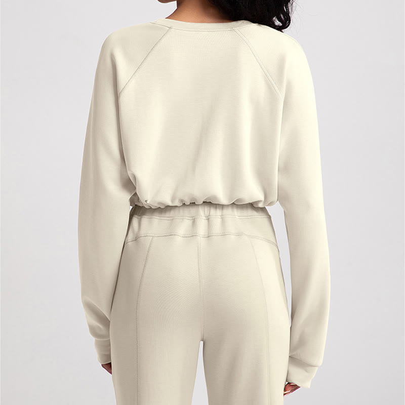 Olivenorma Soft Long Sleeve Crewneck Yoga Tops Workout Casual Pullover Sweatshirt - image 8