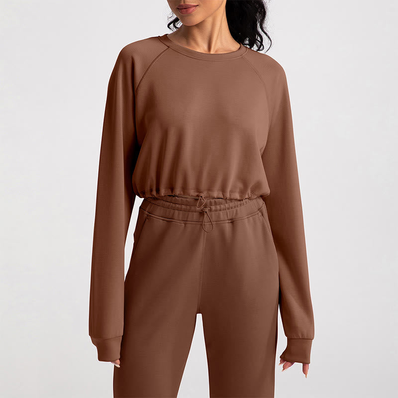 Olivenorma Soft Long Sleeve Crewneck Yoga Tops Workout Casual Pullover Sweatshirt - image 10